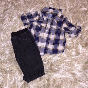 0-3 month Button Down outfit